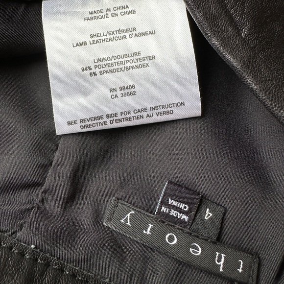 Theory Leather Pencil Skirt - Size 4 - Black - Picture 4 of 5